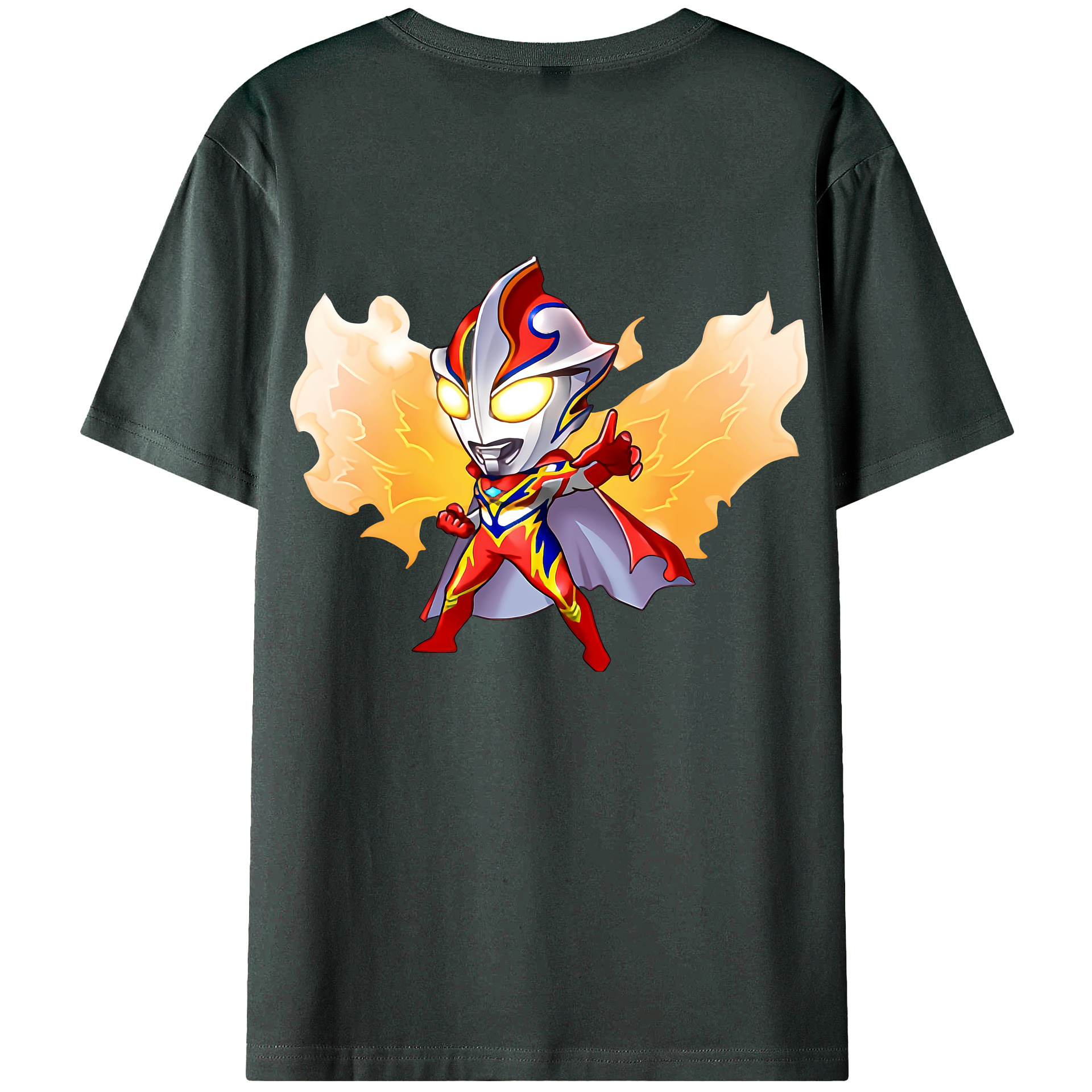 （画像用） ウルトラマン Ultraman 綿100％ メンズ半袖Tシャツ（バックプリント） 通気性